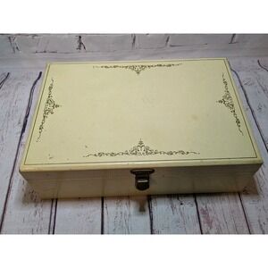 Vintage‎ 2 Tier Faux Leather PINK Velvet &  Satin Lined Jewelry Box w/ Mirror